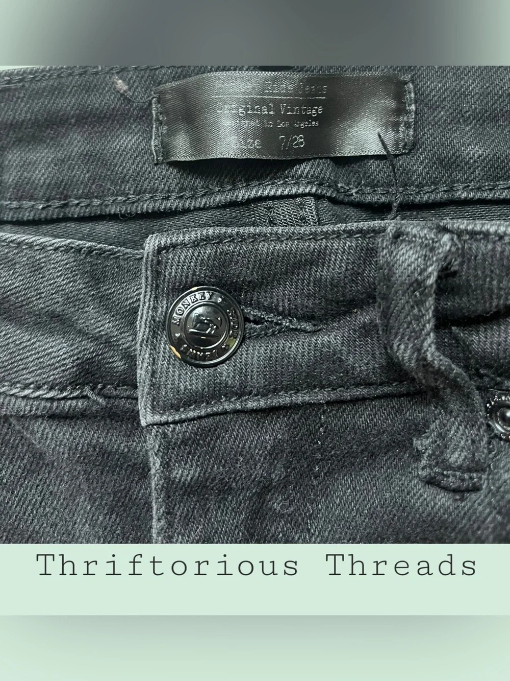 Monkey Ride Jeans High Rise Distressed Denim - Picture 3 of 5